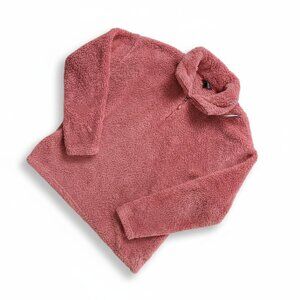 Eddie Bauer 1/4 zip Pink Fleece Sherpa Jacket Womens Size XL